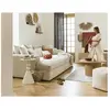 LISA DESIGN Collins - canapé 3 places avec double méridienne - velours côtelé grosses côtes - Beige