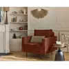LISA DESIGN Charlie - fauteuil - pieds hauts - en velours côtelé - Terracotta
