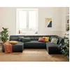 BESTMOBILIER Onyx - canapé panoramique d'angle droit 7 places - en velours côtelé - Gris foncé
