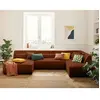 BESTMOBILIER Onyx - canapé panoramique d'angle droit 7 places - en velours côtelé