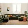 LISA DESIGN Onyx - canapé panoramique d'angle gauche 7 places - en velours côtelé - Vert