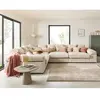 LISA DESIGN Aspen - canapé d'angle réversible 5 places - assise profonde - en velours côtelé - Beige