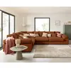 LISA DESIGN Aspen - canapé d'angle réversible 5 places - assise profonde - en velours côtelé - Terracotta