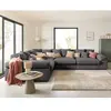 LISA DESIGN Aspen - canapé d'angle réversible 5 places - assise profonde - en velours côtelé - Gris