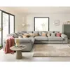 LISA DESIGN Aspen - canapé d'angle réversible 5 places - assise profonde - en velours côtelé - Gris clair