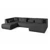 LISA DESIGN Onyx - canapé panoramique d'angle gauche 7 places - en velours côtelé - Gris foncé