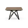 LISA DESIGN Belize - table à manger carrée extensible - bois et métal - 120 à 212 cm - Noir / Bois