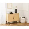 BESTMOBILIER Nagato - buffet bas - bois - 100 cm - Bois / Noir
