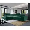 BESTMOBILIER Talisay - canapé d'angle gauche - 5 places - convertible avec coffre - en velours - Vert