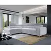 BESTMOBILIER Talisay - canapé d'angle gauche - 5 places - convertible avec coffre - en velours - Gris clair