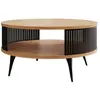 BESTMOBILIER Forini - table basse - chêne naturel et noir - 75 cm - Noir / Bois