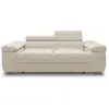 BESTMOBILIER Pablo - canapé droit 2 places avec têtières ajustables - en velours côtelé - Beige