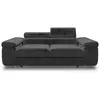 BESTMOBILIER Pablo - canapé droit 2 places avec têtières ajustables - en velours - Gris foncé