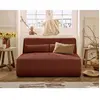 LISA DESIGN Onyx - canapé droit 2 places - en tissu mailles 3D - Terracotta