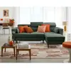 BESTMOBILIER Alicante - canapé d'angle réversible convertible avec têtières - coffre - 4 places - en tissu texturé - Vert
