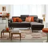 BESTMOBILIER Alicante - canapé d'angle réversible convertible avec têtières - coffre - 4 places - en tissu texturé - Gris