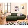 LISA DESIGN Matera - canapé d'angle gauche 3 places avec têtières réglables en tissu texturé - Vert