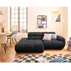 LISA DESIGN Matera - canapé d'angle gauche 3 places avec têtières réglables en tissu texturé - Noir
