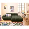 LISA DESIGN Matera - canapé d'angle droit 3 places avec têtières réglables en tissu texturé - Vert