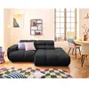LISA DESIGN Matera - canapé d'angle droit 3 places avec têtières réglables en tissu texturé - Noir