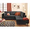 LISA DESIGN Anna - canapé d'angle droit 5 places convertible en velours texturé - Gris Anthracite