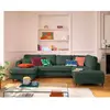 LISA DESIGN Anna - canapé panoramique d'angle droit 7 places convertible avec coffre en velours texturé - Vert