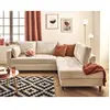 LISA DESIGN Anna - canapé d'angle droit 5 places convertible en velours texturé - Beige