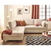 LISA DESIGN Anna - canapé d'angle gauche 5 places convertible en velours texturé - Beige