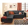 LISA DESIGN Anna - canapé d'angle gauche 5 places convertible en velours texturé - Gris Anthracite