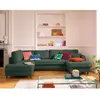 LISA DESIGN Anna - canapé panoramique d'angle gauche 7 places convertible avec coffre en velours texturé - Vert