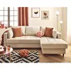 LISA DESIGN Anna - canapé d'angle droit 4 places convertible avec coffre en velours texturé - Beige