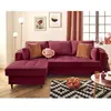 LISA DESIGN Anna - canapé d'angle gauche 4 places convertible avec coffre en velours texturé - Prune