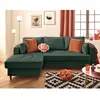 LISA DESIGN Anna - canapé d'angle gauche 4 places convertible avec coffre en velours texturé - Vert