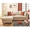 LISA DESIGN Anna - canapé d'angle gauche 4 places convertible avec coffre en velours texturé - Beige