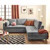 LISA DESIGN Anna - canapé d'angle droit 5 places convertible en velours texturé - Gris