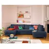 LISA DESIGN Anna - canapé panoramique d'angle droit 7 places convertible avec coffre en velours texturé - Bleu