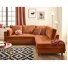 LISA DESIGN Anna - canapé d'angle droit 5 places convertible en velours texturé - Rouille