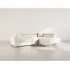BESTMOBILIER Baoji - Canapé d'angle droit 5 places convertible avec têtières et coffre en velours côtelé - Beige