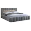 BESTMOBILIER Cleo - lit coffre avec led - 180x200 cm - sommier inclus - en velours - Gris clair