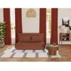 BESTMOBILIER Candice - Banquette 2 places convertible clic-clac en velours côtelé - Terracotta
