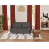 BESTMOBILIER Candice - Banquette 2 places convertible clic-clac en velours côtelé - Gris foncé