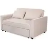 BESTMOBILIER Ernest - Canapé droit 2 places convertible en velours côtelé - Beige