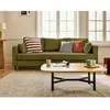 LISA DESIGN Anna - canapé droit 3 places convertible avec poche en velours texturé - Vert Olive