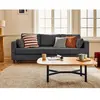 LISA DESIGN Anna - canapé droit 3 places convertible avec poche en velours texturé - Gris Anthracite