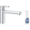 Robinet de cuisine bec médium GROHE Start Flow Quickfix chromé + netto...