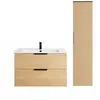 Meuble vasque 90 cm BURGBAD Olena chêne clair + colonne