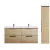Meuble double vasque 120 cm BURGBAD Olena chêne clair + colonne