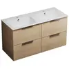 Meuble double vasque 120 cm BURGBAD Olena chêne clair