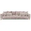 Canapé droit Altamo en velours beige - 4 places