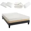 Pack Leman 160x200 cm Matelas Mousse + Sommier Bois + Accessoires